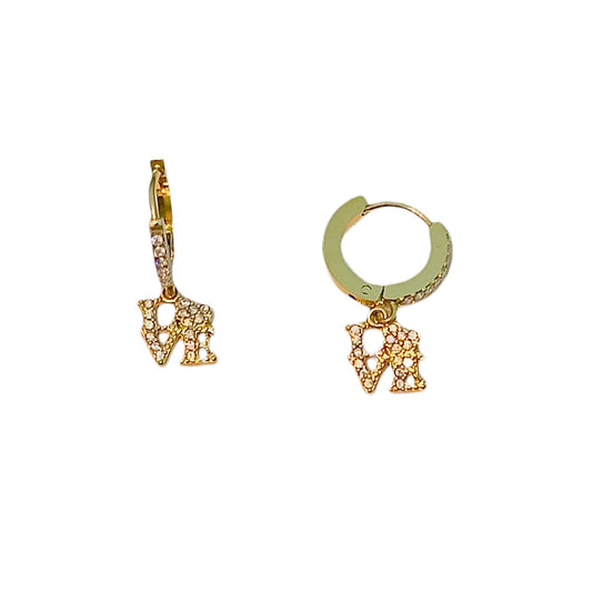 Love earrings gold