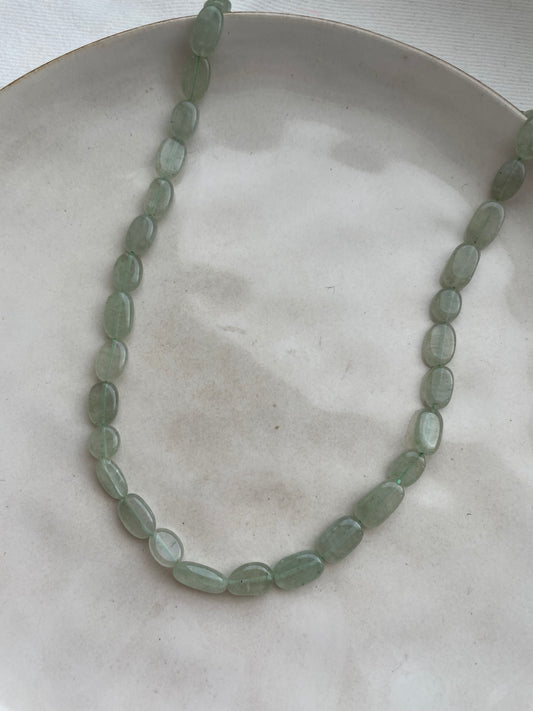 Stone necklace green jade